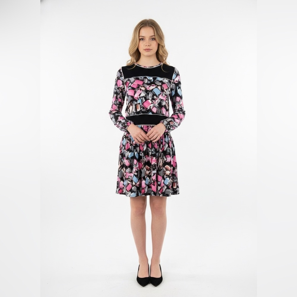 Imoga Sylvie Fun Long Sleeves Jewel Print Girls Tween Dress 12 14 NEW NWT